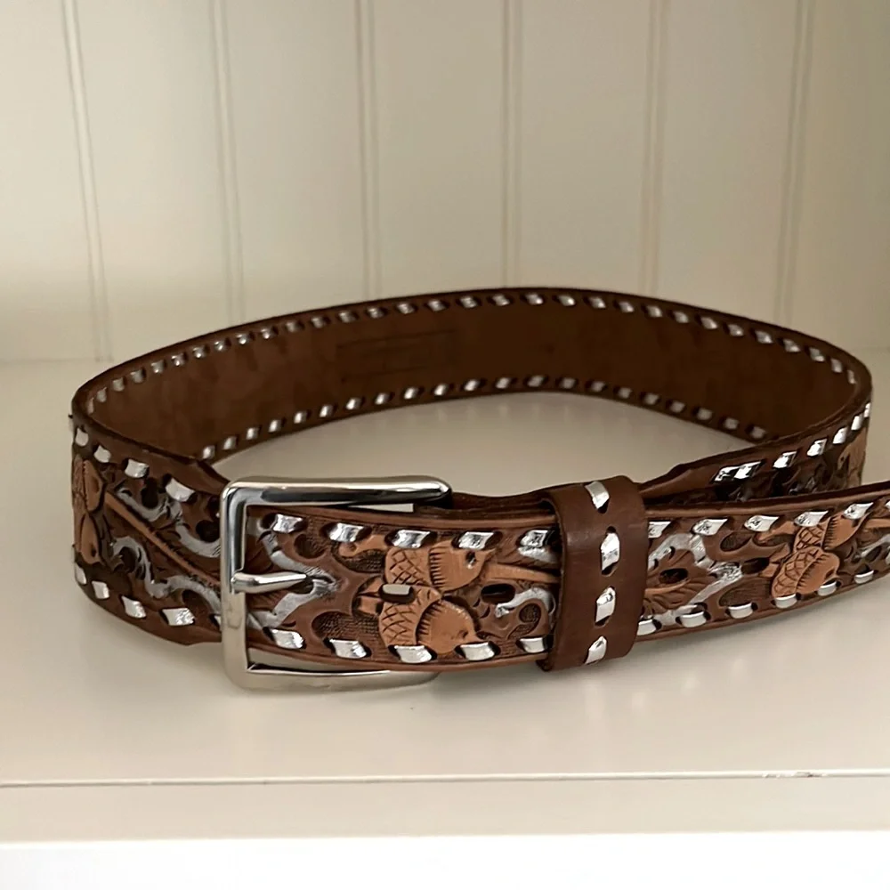 Chambers Leather Tooled Belt